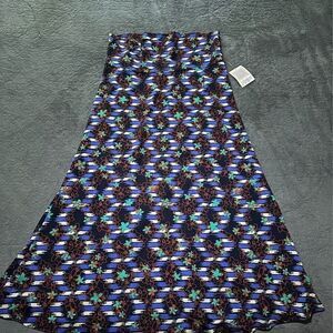 NEW LuLaRoe Plus Size Women’s Multicolor/ Orange Floral Pattern Maxi Skirt